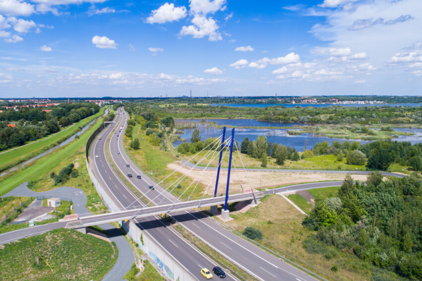 Pylonbrücke Bild 02_Luftbild nach Norden Pylonbrücke Bild 02_Luftbild nach Norden