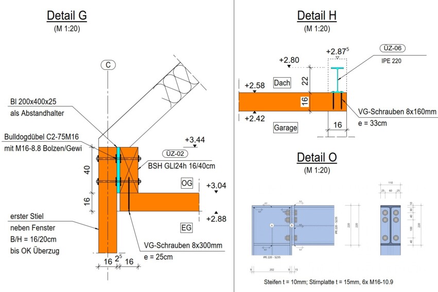Sonnenwinkel - Detailplanung Übergang Holz- und Stahlbau Sonnenwinkel - Detailplanung Übergang Holz- und Stahlbau